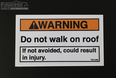 Do Not Walk on Trailer Roof Sticker