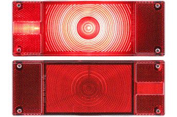 Optronics ONE1 8" rectangular LED Stop/Turn/Tail Light - Red - RH Side