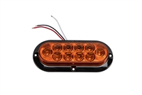 6" LED Oval Stop Turn & Tail Light - Surface Mount - Amber