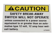 Safety Breakaway Switch Will Not Operate