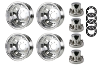 16" 8 lug on 6.5" Dual Aluminum Modular Trailer Wheel Upgrade Kit 4.75" Pilot