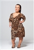 Animal Print Wrap Dress