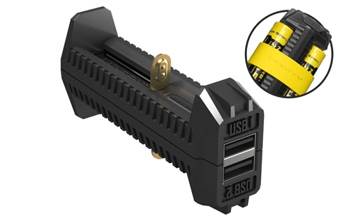 Nitecore F2 Flex 2-Port Outdoor Charger for 18650, 16340(RCR123), &14500 Batteries