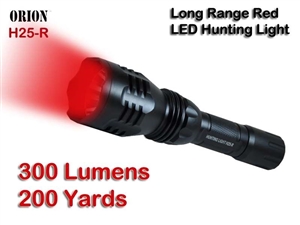 Orion H25-R 200 Yard Red Rechargeable LED Hunting Light with Optional Mounting Kit for Coyote, Fox, and other Varmint Huntings