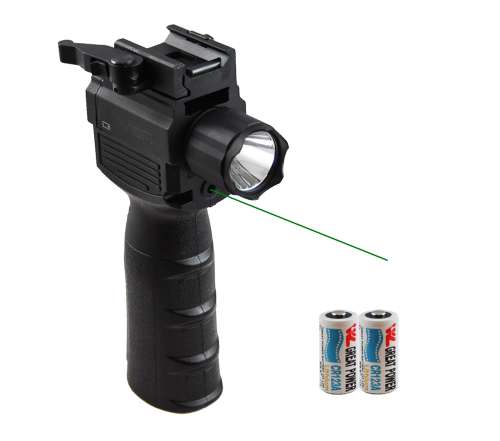 VISM Vertical Foregrip w/ Tactical Flashlight Green Laser Sight Combo