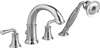 2 Handle Lever Tub Filler With Hand Shower Chrome