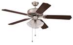 52 5 Blade Ceiling FAN With Light Kit Brushed Nickel