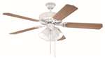 52 5 Blade Ceiling FAN With Light Kit White