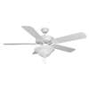 White 52 5 Blade Ceiling Fan With Bowl Light