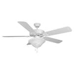 White 52 5 Blade Ceiling Fan With Bowl Light