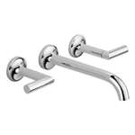 Lead Law Compliant 2 Handle Wall Mount Lavatory Faucet Polished Chrome 1.5 GPM