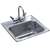 Lead Law Compliant 15 X 15 Two Hole Stainless Steel Bar Sink With Faucet