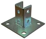 3-1/2 GRN Four Hole Square Single Channel Post Base