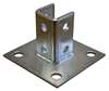 3-1/2 Plated Four Hole Square Single Channel Post Base