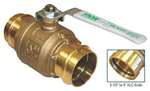 Lead Law Compliant 1-1/2 Brass PXP Full Port Ball Valve Water