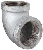 2 X 1-1/2 Galvanized Malleable Iron 150 # 90 Elbow