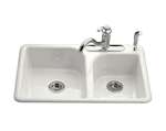 33 X 22 Four Hole Cast Iron Sink Efficiency White
