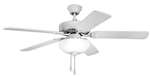 White 52 Ceiling FAN 5 Blade With Light Kit