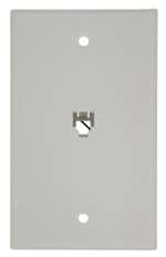 White 4 Conductor Smooth Wall Jack