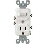 1 Pole Switch & Grounded Receptacle White