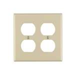 2 Gang DUP Receptacle Plate Ivory