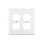2 Gang DUP Receptacle Plate White