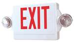 White Tplas LED Exit Red Letter