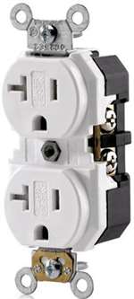 20 AMP TP DUP Receptacle White