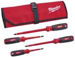4 PC 1000V INSL Screwdriver Set With RL Pouch