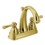 Lead Law Compliant 2 Handle Lever Lavatory Faucet Polished Brass 1.5 GPM