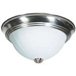 3 Light 15 Flush Ceiling Brushed Nickel Frosted MELO