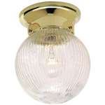Polished Brass 1 60 Watts A 19 Medium Flush *util Ball Glass