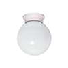 White 1 Light 60 Watts A 19 Flush Ceiling Fixture