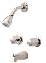 2 Handle Metal Diverter With Valve Tub and Shower Faucet Polished Chrome