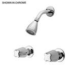 2 Handle Metal Shower Faucet Iron Pipe With Valve Polished Chrome