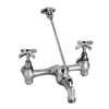 Not For Potable Use 2 Handle Wall Mount Service Sink Faucet Polished Chrome