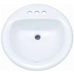 19 4 Centerset Round Vitreous China Drop In Lavatory Biscuit