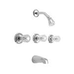 2.5 GPM 3 Handle Acrylic Tub and Shower Faucet Polished Chrome