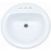 19 Three Hole Round Lavatory Steel White