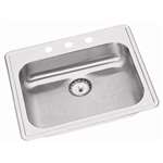 25 X 21 Three Hole 5.5 Overall Size 1 Bowl Stainless Steel Sink