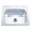 25 X 22 Four Hole 6.5 22 Gauge 1 Bowl Stainless Steel Sink