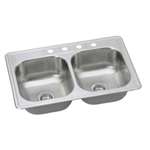 33 X 22 Four Hole 7.0 20 Gauge Double Bowl Stainless Steel Sink