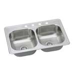 33 X 22 Four Hole 8.0 20 Gauge Double Bowl Stainless Steel Sink