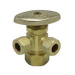 Lead Law Compliant Rough Brass 5/8 OD Compact X 3/8 Dual Outlet ST