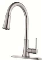 Lead Law Compliant 1.75 GPM Single Handle Pull Down Kitchen Faucet Stainless Steel