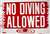 12 X 18 Sign No Diving Allowed