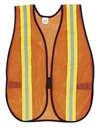 Orange Polyester MESH Vest With Stripe