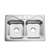 33 X 22 Three Hole Double Bowl 6.5 Stainless Steel Sink Single Pack
