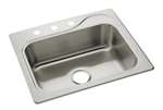 25 X 22 Three Hole 1 Bowl 7.0 Stainless Steel Sink Single Pack
