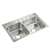 33 X 22 Four Hole Double Bowl Kitchen Sink Stainless Steel Professional